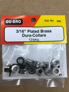 Dubro 3/16" Plated Brass Collars, DUB599
