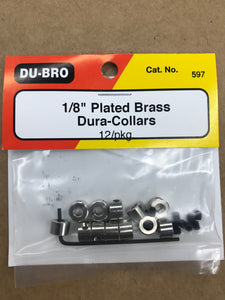 Dubro 1/8" Plated Brass Wheel Collars DUB597