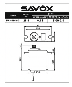 Savox SW-0250MG